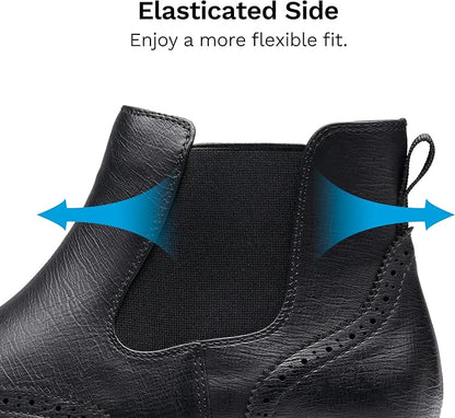 Bruno Marc Men Chelsea Boots Brogue en cuir Bottes de cheville Bottes Slip Boots