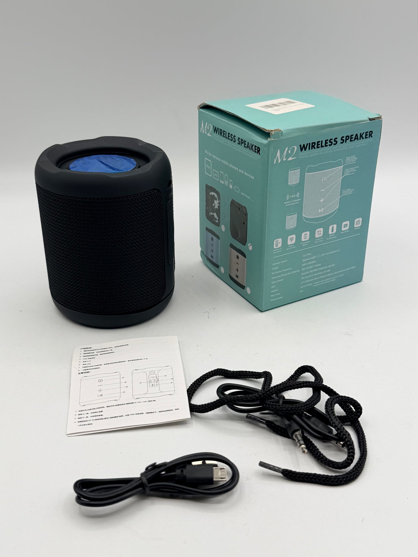 M2 haut Parleur Sans Fil Bluetooth Étanche Mini HD Son Stéréo Haut-Parleur Basse Wenaxibe 147