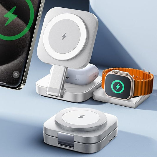 Station de Charge Apple Voyage Chargeur Induction Convient pour iPhone Airpods Watch