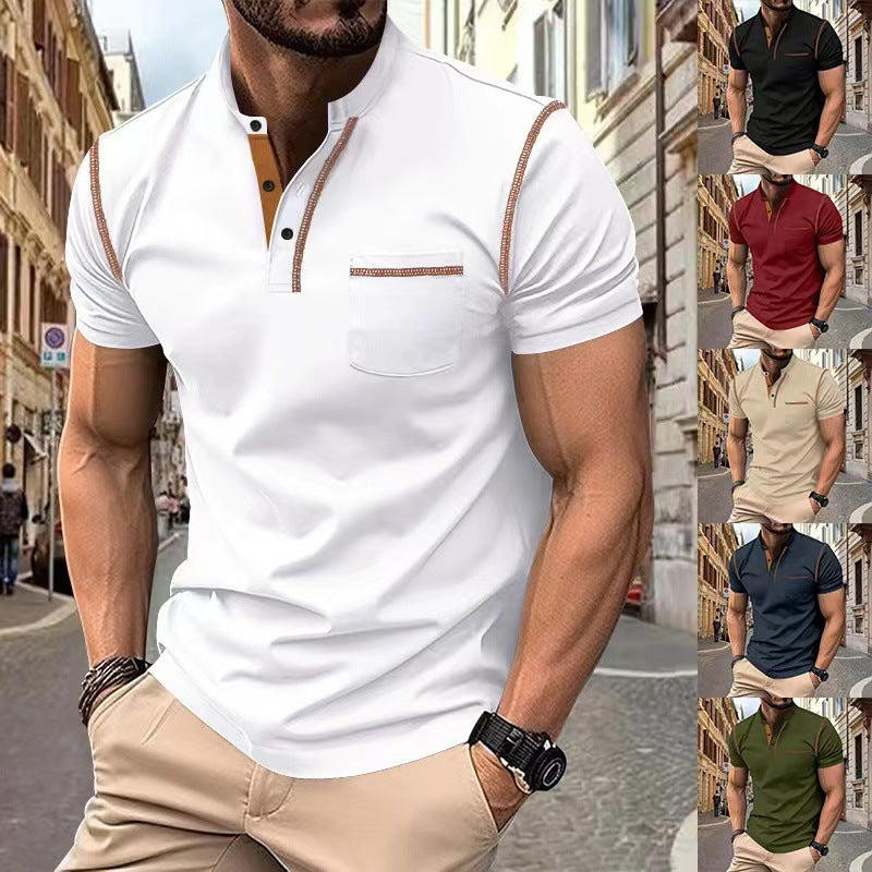 Polo Henley "Urban-Tech" – Tricot Respirant, Séchage Rapide & Détails Contrastés