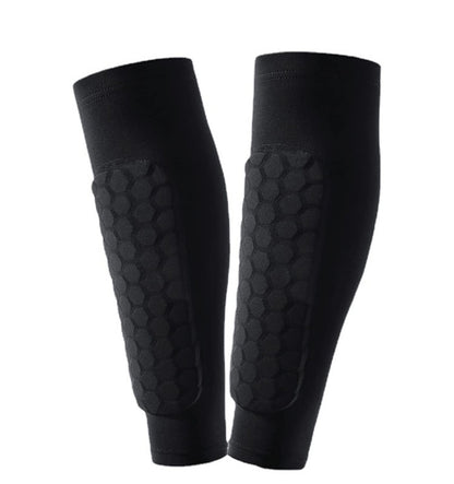 Protège-Tibia "Hexa-Shield" – Manchon de Compression Anti-Collision en Nid d'Abeille
