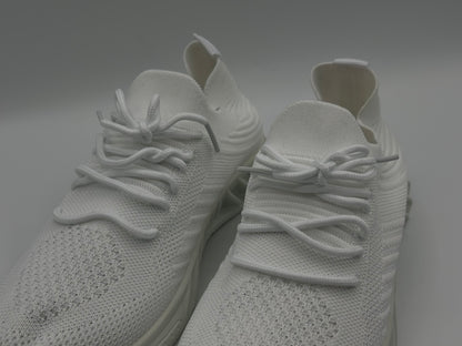 Semelles intérieures en dentelle pour homme - Maille souple - Couleur tendance - Chaussures de sport décontractées respirantes et solides - Pour la course à pied, blanc, 40