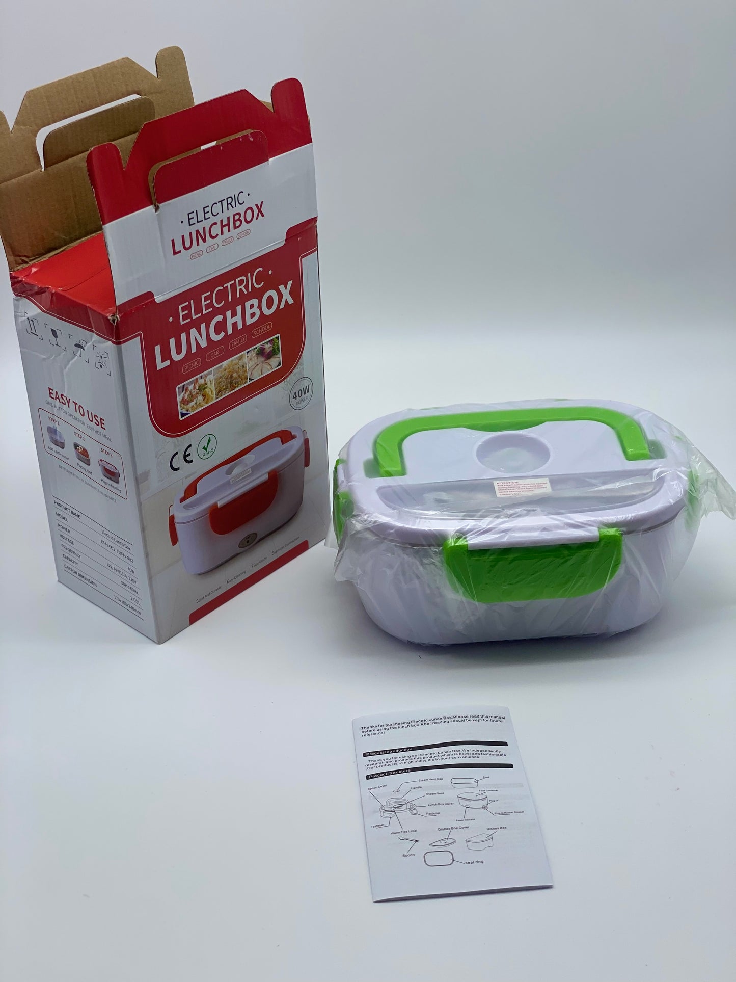 Boîte Chauffante Lunch Box 1.5L Électrique Boîte à Lunch Thermique 12V 24V 220V 40W 3 en 1 Boîte Alimentaires Boîte Repas revêtement en Isolation en Acier Inoxydable Boîtes-Repas