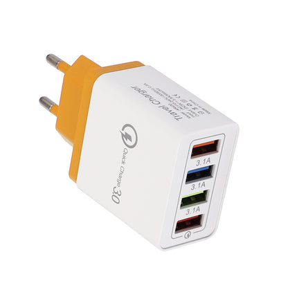 Chargeur USB Charge rapide 3.0 4 Adaptateur de téléphone pour tablette Chargeur mobile mural portable