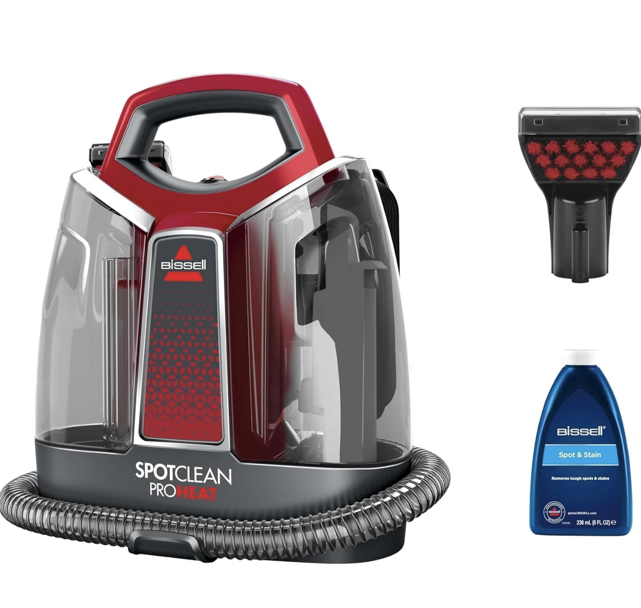 BISSELL SpotClean ProHeat, Shampouineuse Canapé, Moteur Puissant de 330W, Design Compact, avec Technologie HeatWave, Nettoyeur pour Tapis, Moquettes, Meubles, Tissus, Voiture & Plus Encore,