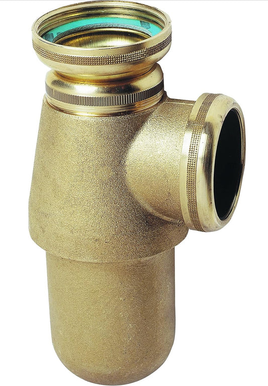 Wirquin SL501C Siphon d'évier classique ⌀40 mm en laiton réglable en hauteur, blanc
