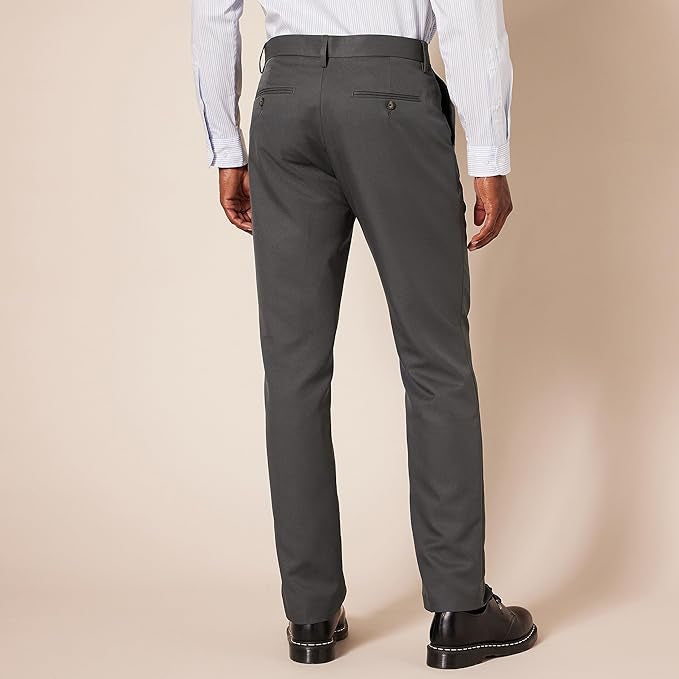 Amazon Essentials Pantalon de Costume Coupe Slim sans Pinces Homme