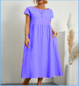 Robe "Everyday-Pocket" – Coupe A-Line, Col Rond & Confort Absolu