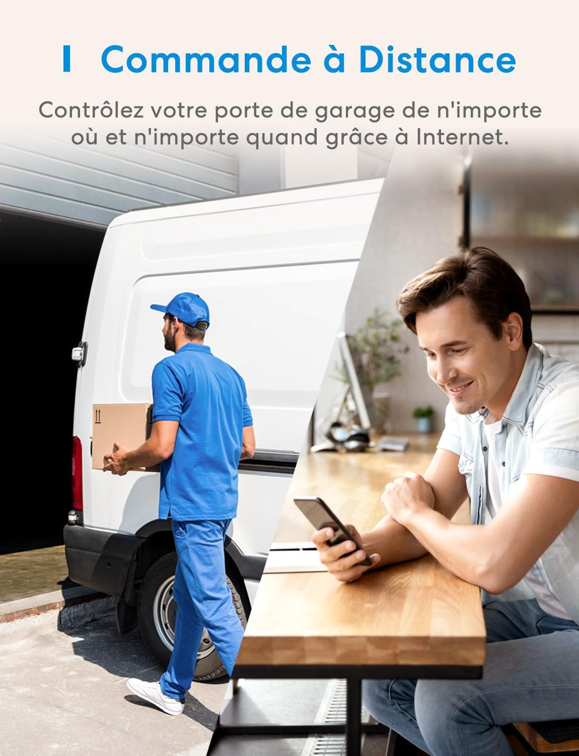 Meross Ouvre-Porte de Garage Connecté WiFi, Télécommande de Porte Intelligent Compatible avec Alexa, Google Assistant et SmartThings, Contrôle à Distance, Commande Vocale et Fonction de Temps