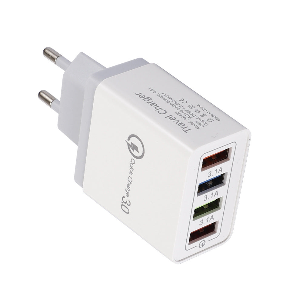 Chargeur USB Charge rapide 3.0 4 Adaptateur de téléphone pour tablette Chargeur mobile mural portable