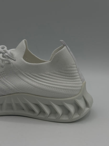 Semelles intérieures en dentelle pour homme - Maille souple - Couleur tendance - Chaussures de sport décontractées respirantes et solides - Pour la course à pied, blanc, 40