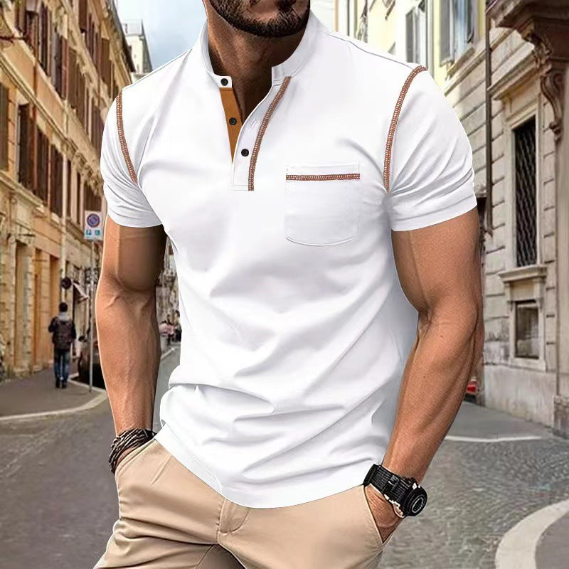 Polo Henley "Urban-Tech" – Tricot Respirant, Séchage Rapide & Détails Contrastés