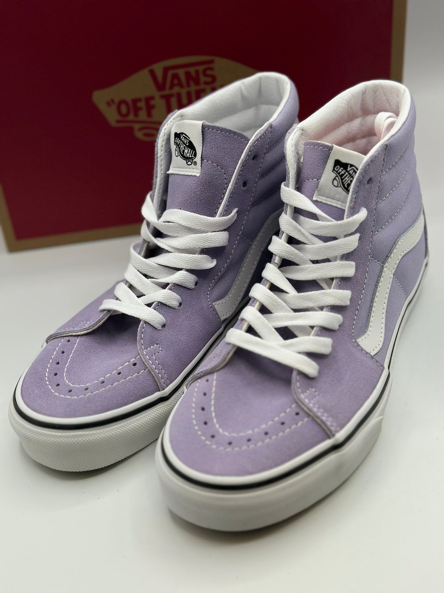 Vans Sk8-hi Baskets violet tulipe/blanc véritable, pointure femme et homme