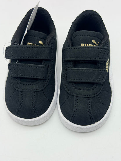PUMA Mixte bébé Club II V INF Sneaker, Black White Gold, 21 EU