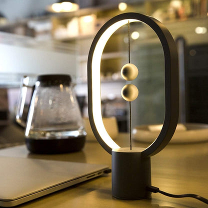 Mini lampe table d'équilibre magnétique Heng High-Tech Creative Intelligent Équilibre Lampe bureau commutateur demi-vide avec port chargement Usb Bureau Chambre d'enfant Lecture Bureau Lampe table