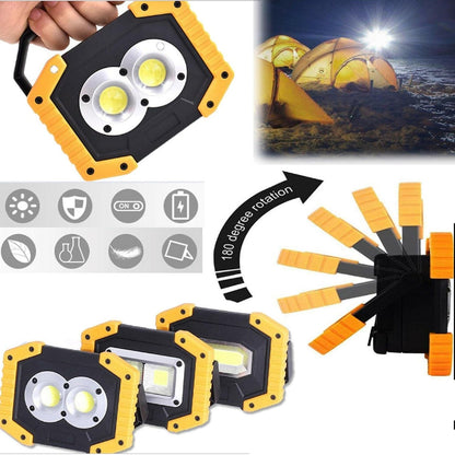 30W COB Rechargable LED travail lumière Portable lumière d'inondation étanche avec port USB pour charger des appareils mobiles pour le camping en plein air de réparation d'urgence (Size : 3) [Classe énergétique A+]