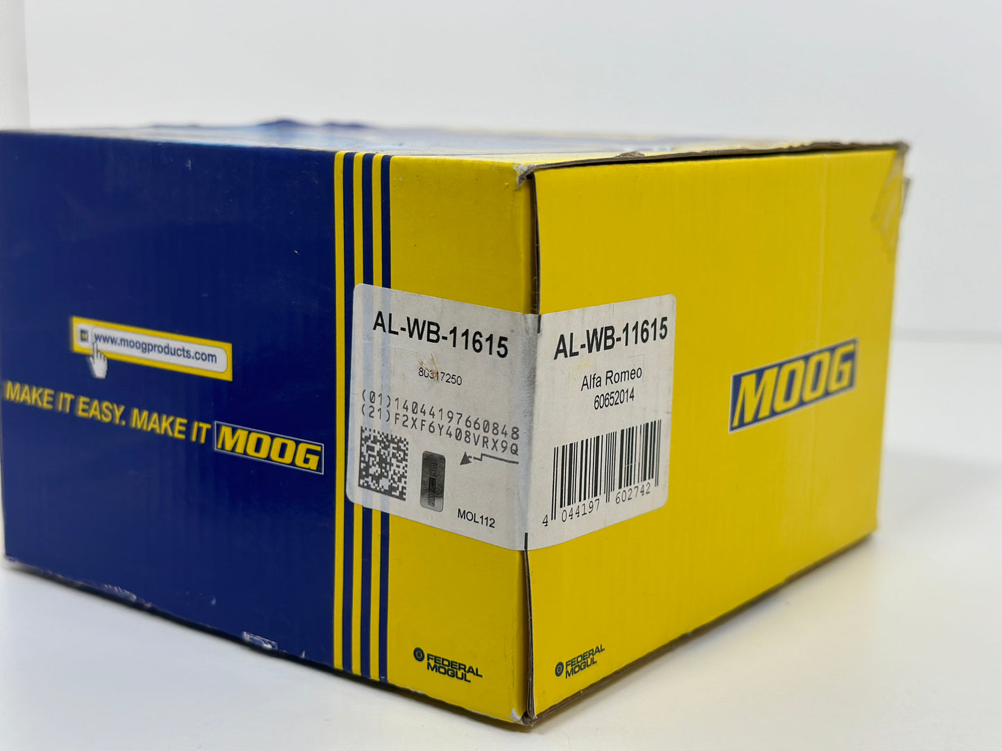 MOOG AL-WB-11615 Kit de roulement de roue pour ALFA ROMEO 156, 147, GT
avec bague magnétique intégré, 116 mm
Réf.: AL-WB-11615
EAN: 4044197602742 pour Alfa Romeo
