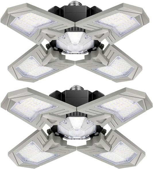 Éclairage de garage à LED Avec 4 panneaux Réglables, E27 6500K 12000LM 120w neuf