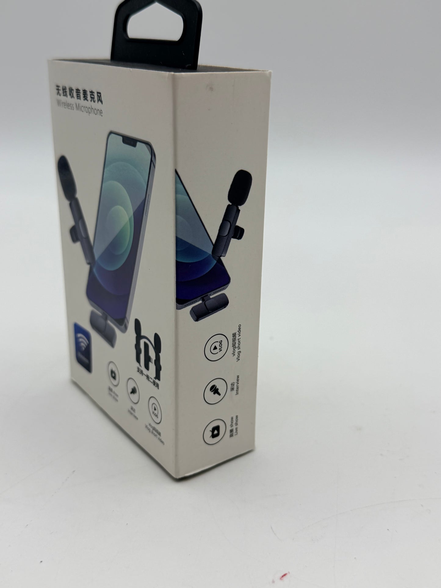 Microphones sans Fil pour Android, Microphone Bluetooth à Clipser sans Fil, Mini Microphone Cravate pour Enregistrement vidéo, Diffusion en Direct, Vlog, Youtube, TikTok (2 micros