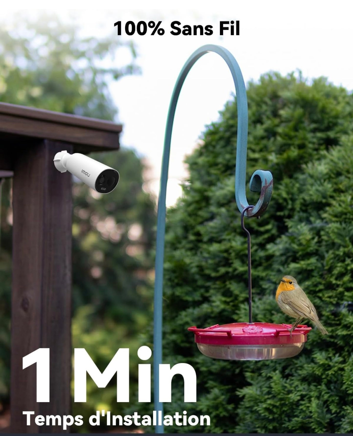 Imou 2K Caméra Surveillance WiFi Extérieur sans Fil Batterie, Caméra de Surveillance Extérieur, PIR & AI Détection Humaine, Vision Nocturne Couleur, Audio Bidirectionnel,Mode Privé,Sirène,Étanche IP66