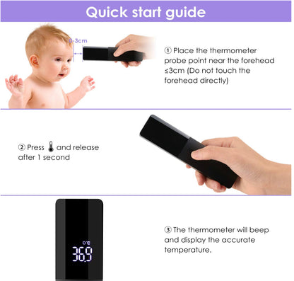 Thermomètre infrarouge, Thermomètre numérique à main LCD sans contact, Température de mesure précise et rapide pour enfants, adultes