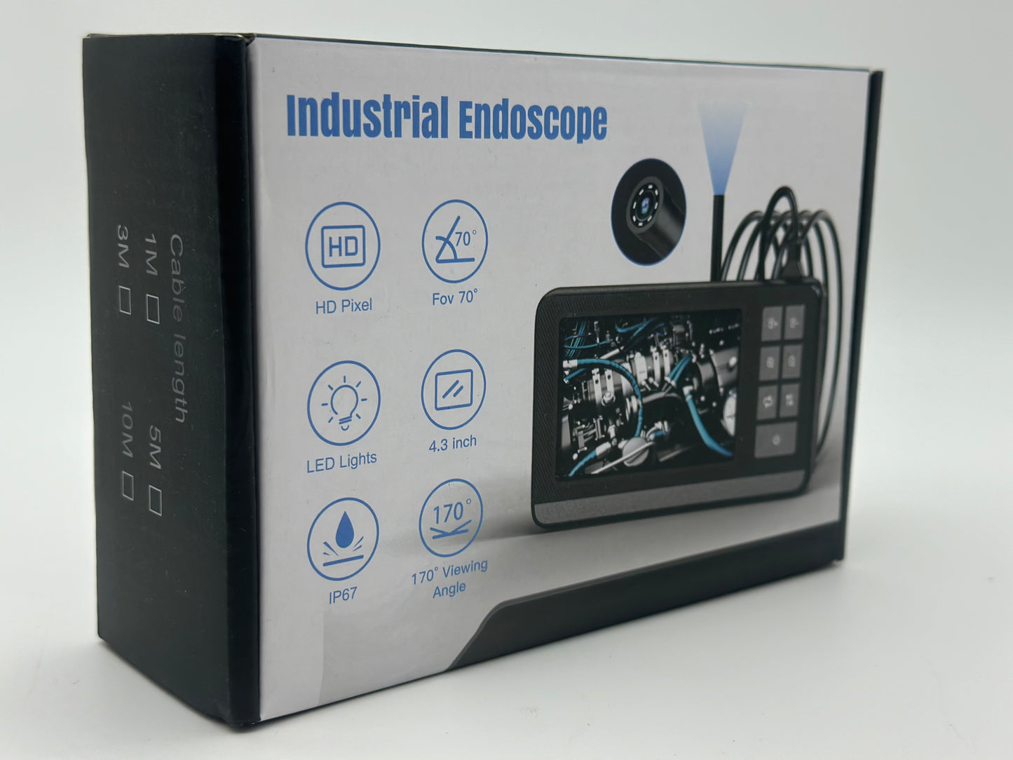 Endoscope Industriel HD IPS de 4,3" avec égout étanche IP67 Portable avec 8 Lumières LED longueur 5m