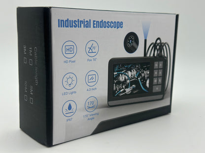 Endoscope Industriel HD IPS de 4,3" avec égout étanche IP67 Portable avec 8 Lumières LED longueur 5m