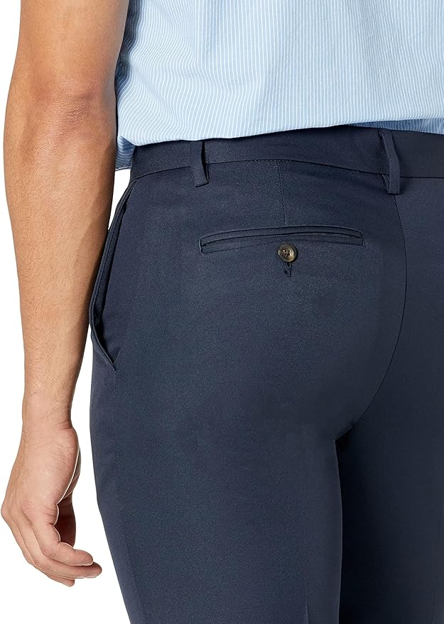 Amazon Essentials Pantalon de Costume Coupe Slim sans Pinces Homme
