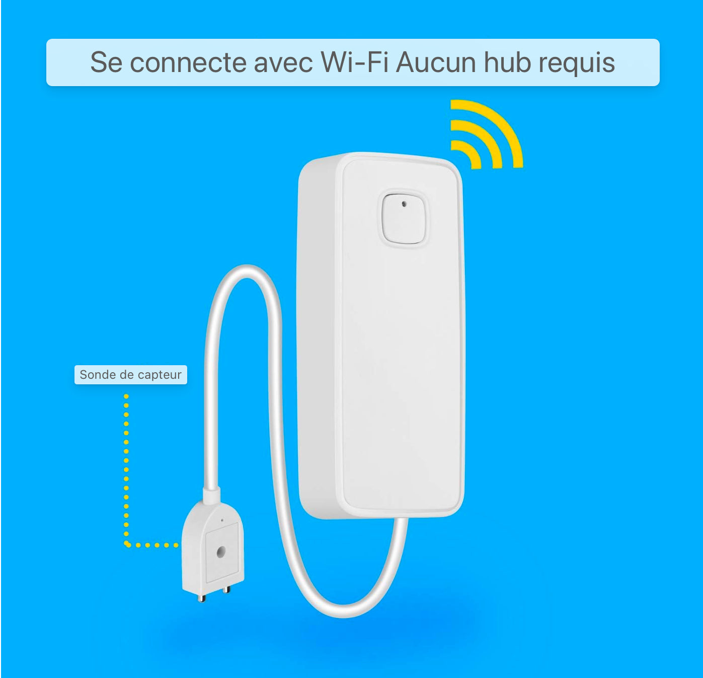 AGSHome Détecteur d'eau WLAN Alarme d'eau, alarme de fuite APP, fonctionne avec l'application SmartLife, fonctionnement sur batterie, pour machine à laver, salle de bain et cave