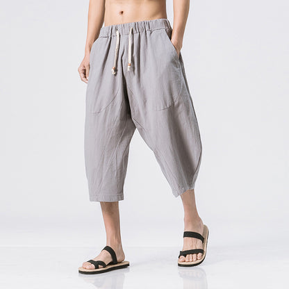 Pantalon Harem "Zen-Flow" – Style Chinois en Coton & Lin, Coupe Large & Relax