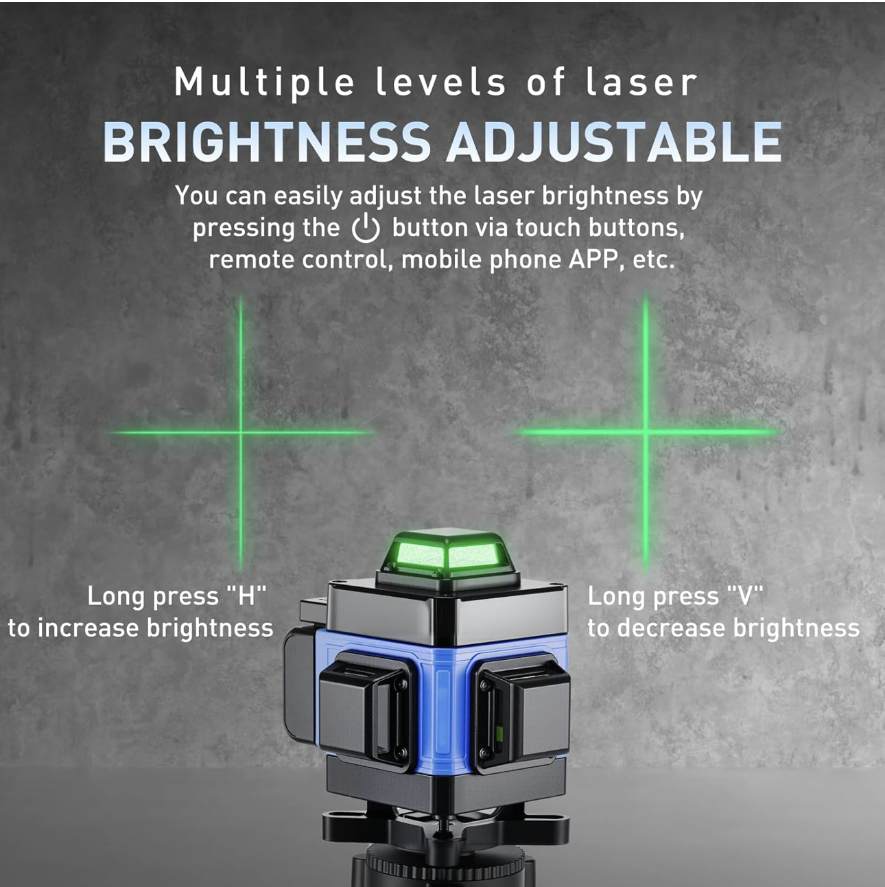 Niveau Laser 360°,Laser Chantier Autonivelant 4d 16 Lignes,Mode Impulsion,avec 2 Piles,Télécommande,Base en Aluminium et Trépied,Étanchéité IP54,pour Construction et Accrochage de tableaux