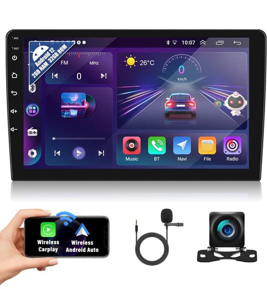 Autoradio 12’’ 2din CarPlay et androïde auto wifi, Bluetooth universel neuf
