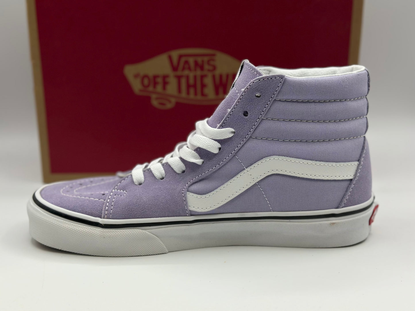 Vans Sk8-hi Baskets violet tulipe/blanc véritable, pointure femme et homme