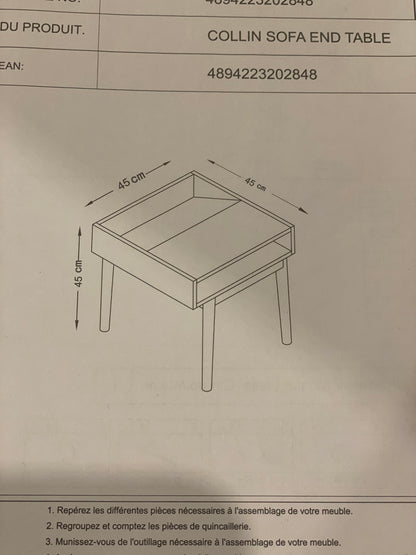 Bout de canapé scandinave sérigraphié gris/chêne À Monter Soit Même