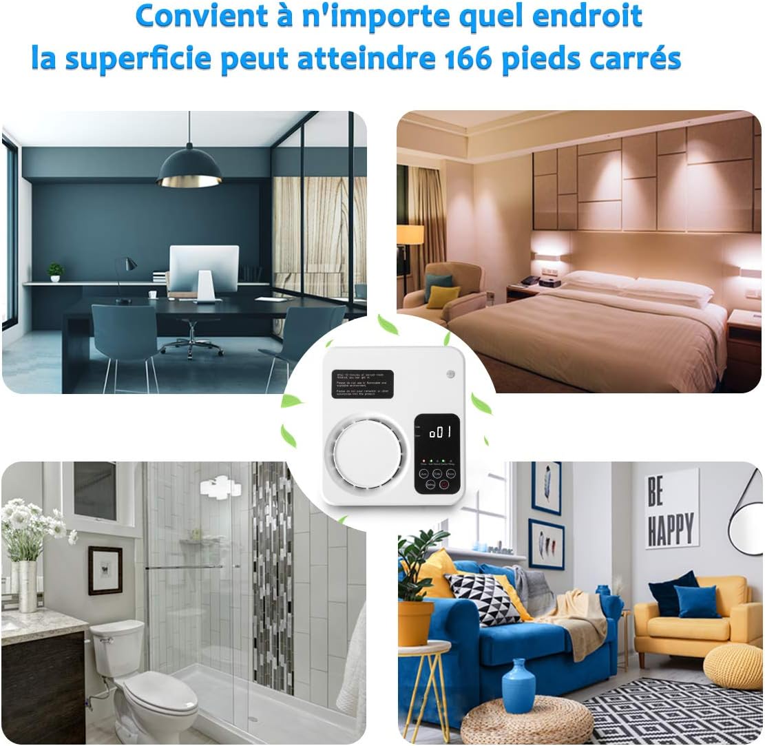 KROMEN Générateur d'ozone Ioniseur Purificateur D'air Opération Intelligente Éliminateur D'odeurs Désodorisant pour la maison Chambre Salon Toilette Bureau
