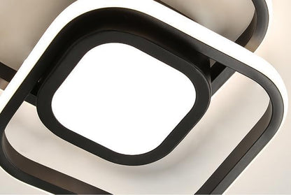plafonnier moderne carré double anneau LED 36W noir 3 couleurs température dimmable ( variable) neuf