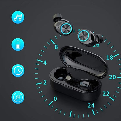 Écouteurs Bluetooth sans Fil 5.0 Réduction du Bruit Sports pour iOS Android Noir neuves