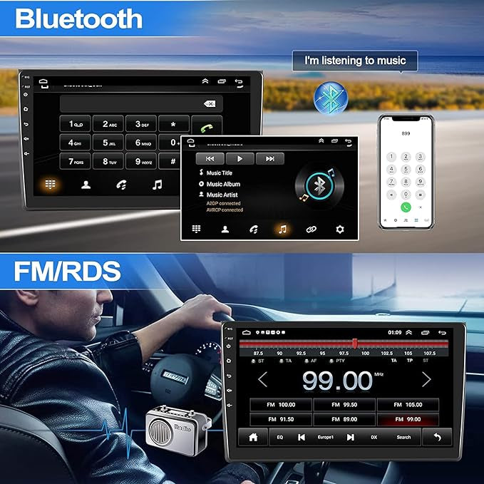 CAMECHO 1+32G Android 13 Autoraido pour Audi A4/S4/RS4 (2002-2007) Seat Exeo (2008-2012), 2Din 9 Pouces Écran avec Bluetooth Mirror Link WiFi FM/RDS Radio EQ Caméra de Recul