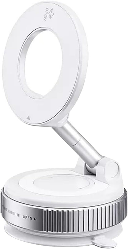 Support de téléphone, support de téléphone magnétique sous vide réglable à 360° Shopellox, support de téléphone mains libres pliable et rétractable pour maquillage/gymnase/miroir, adapté à tous les smartphones (noir)