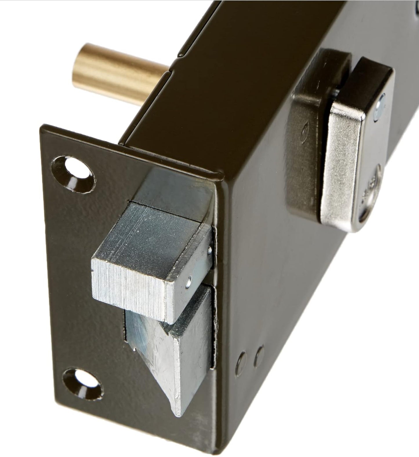 Yale Serrure en applique horizontale à fouillot Gauche - YAH36G - Kaki, 2 Clés fournies, Axe à 55 mm, Carré de 6 mm, Version Gauche - pour Porte intérieure de communication