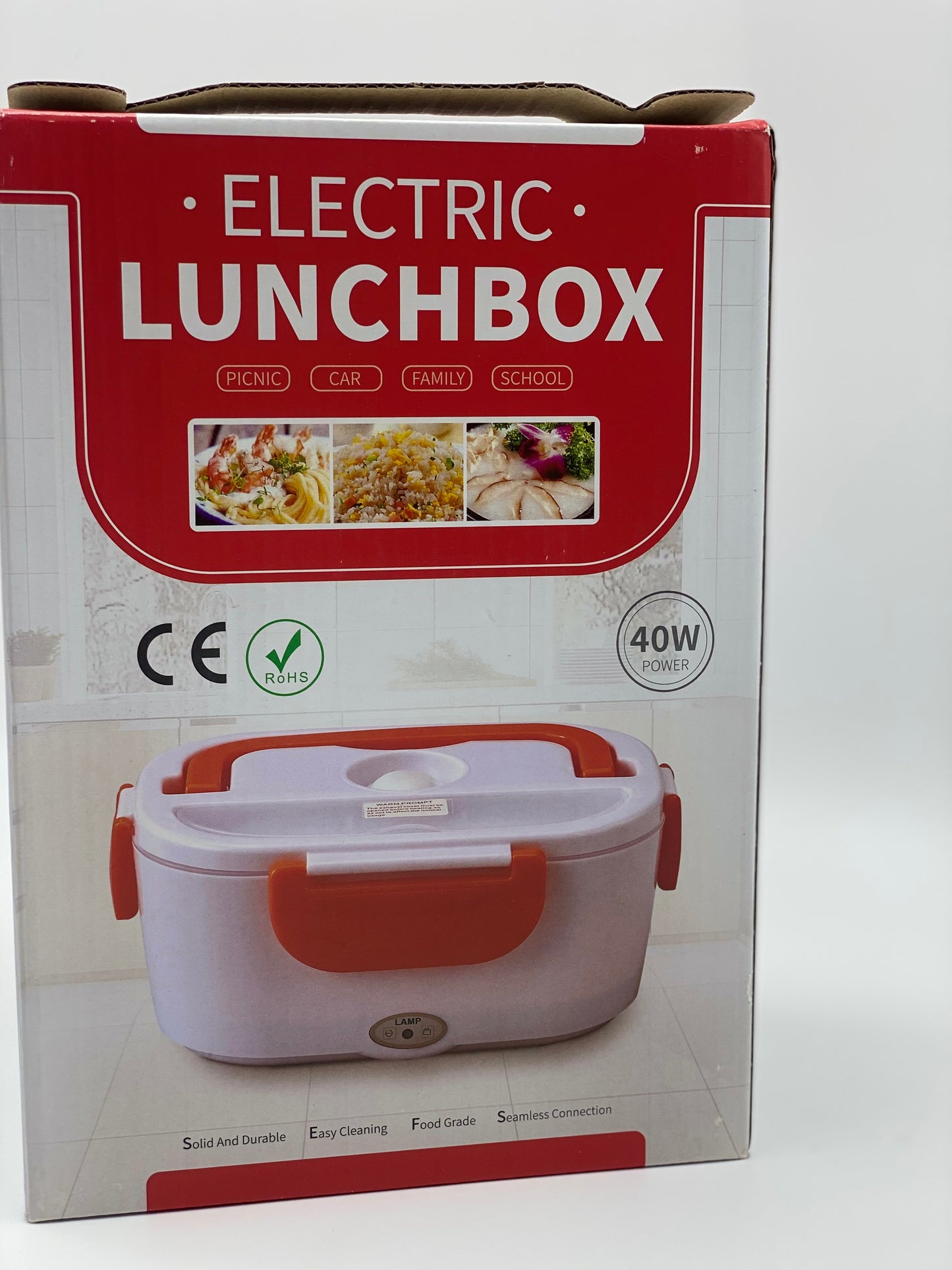 Boîte Chauffante Lunch Box 1.5L Électrique Boîte à Lunch Thermique 12V 24V 220V 40W 3 en 1 Boîte Alimentaires Boîte Repas revêtement en Isolation en Acier Inoxydable Boîtes-Repas