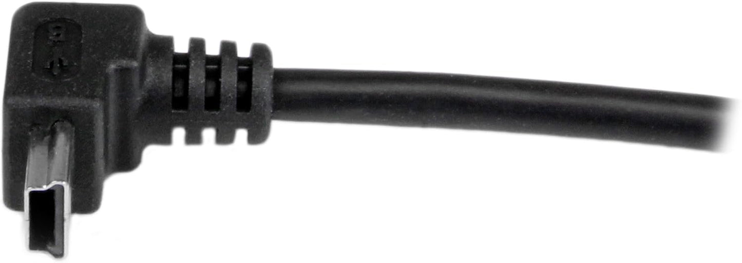 StarTech.com Câble Mini USB 1 m - A vers Mini B coudé 90° vers le haut - Câble USB Mini B Angle Coude vers le haut - Noir 1m (USBAMB1MU)