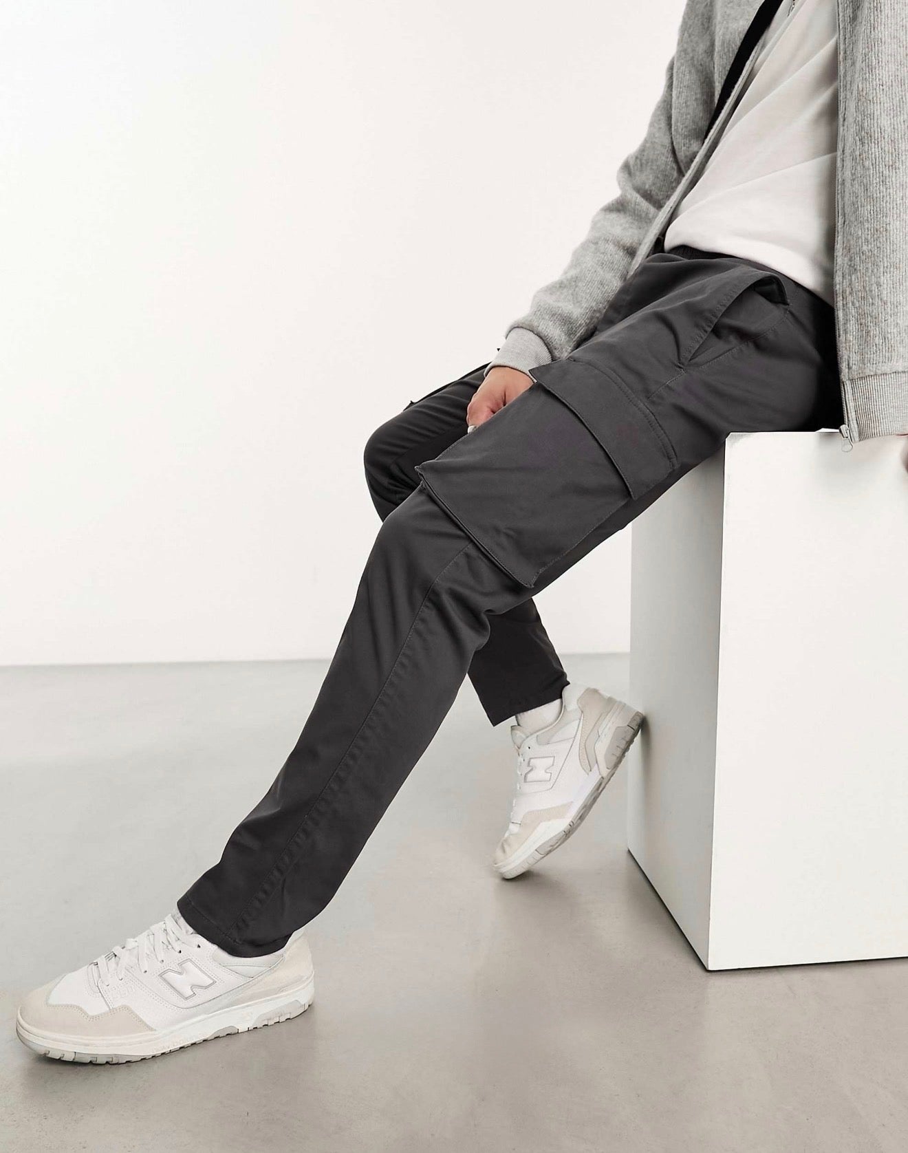 Only & Sons - Pantalon cargo fuselé - Gris