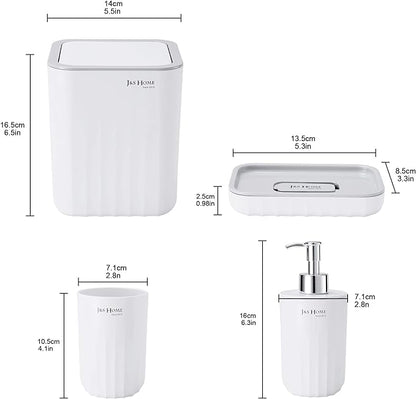 Kit Salle de Bain Moderne, Coupe de Brosse à Dents, Porte-Savon, Poubelle, Distributeur de savon
