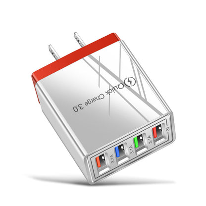 Chargeur USB Charge rapide 3.0 4 Adaptateur de téléphone pour tablette Chargeur mobile mural portable