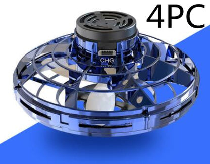 Drone UFO "Gravity-Free" – Induction Manuelle, Rotation 360° & Illumination LED