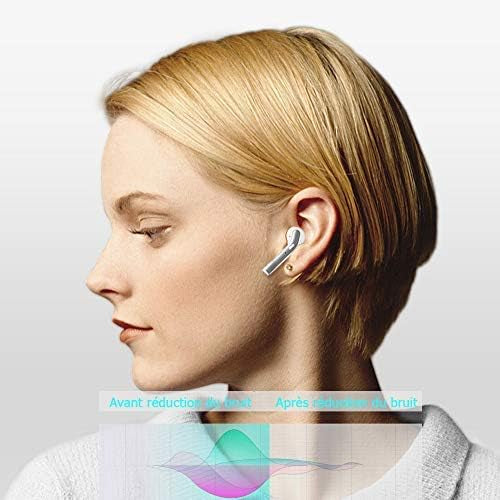 Ecouteur Bluetooth, Ecouteur sans Fil TWS Léger Stéréo Basse Lourde Bluetooth 5.0, Auriculaires avec Micro Intégré,(White)