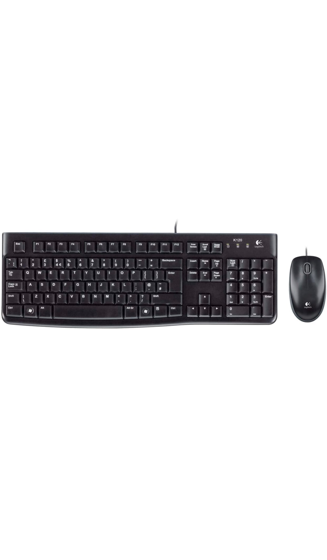 Logitech MK120 Combo Clavier et Souris Filaire pour Windows Clavier US Intern...