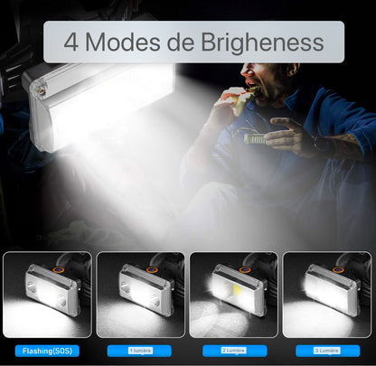 Lampe frontale, lampe frontale super lumineuse 10000 lumens 3 LED 4 modes, lampe frontale USB rechargeable étanche, parfaite pour le travail, l'extérieur, le camping, la randonnée, la pêche (noir)