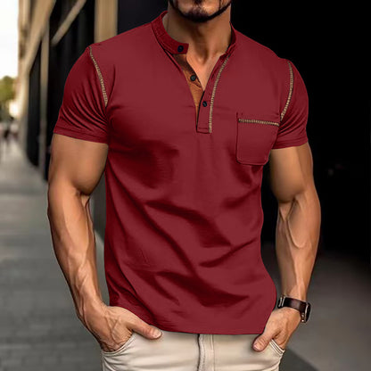 Polo Henley "Urban-Tech" – Tricot Respirant, Séchage Rapide & Détails Contrastés